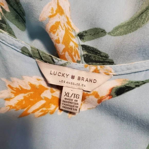 Lucky Brand Tropical Print Felice Sleeveless Midi Dress Size XL - Picture 8 of 9